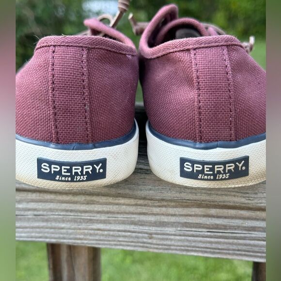 Burgundy Sperry slip on sneakers EUC sz 9 - Picture 5 of 7